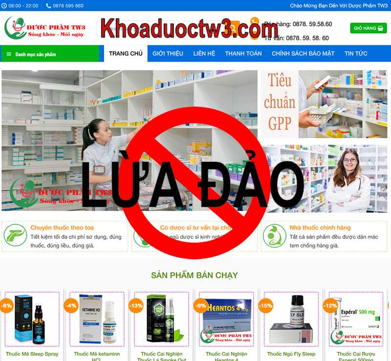 Cảnh báo phát hiện website copy hình ảnh sản phẩm Scopolamine lừa đảo Website copy hình ảnh sản phẩm Scopolamine lừa đảo
