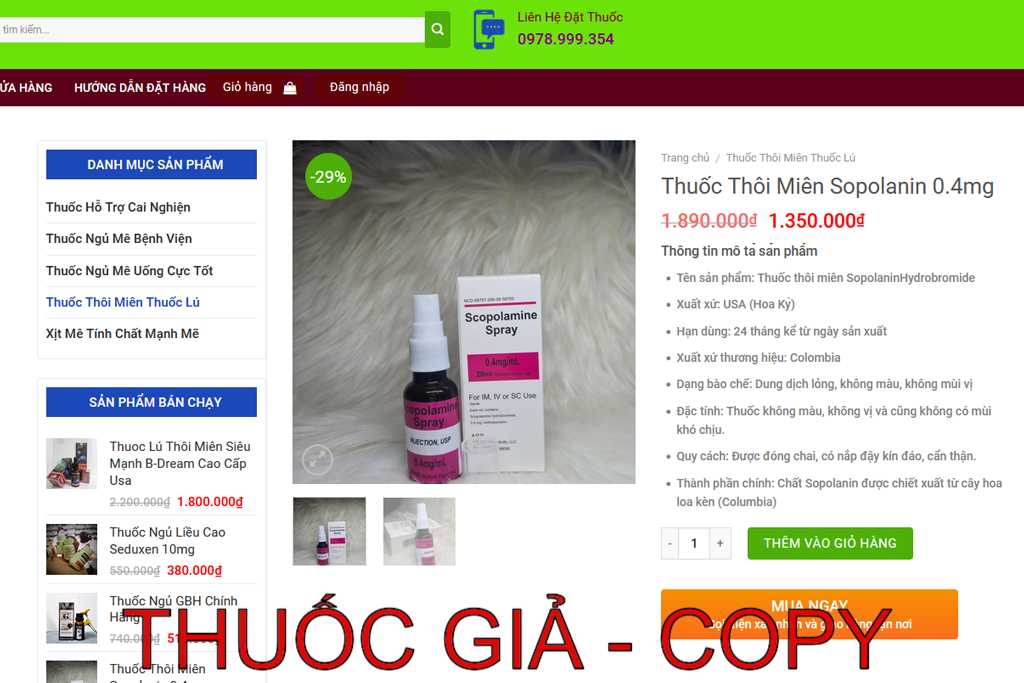 Thuốc Mê Hàng Giả Lừa Đảo Copy Hình Ảnh